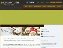 Tablet Screenshot of dhanayushcapital.com